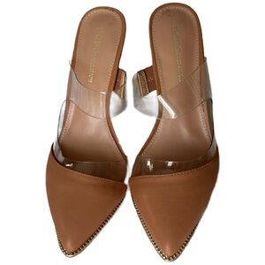 BCBG Generation Nude Clear Strap Pointed‎ Toe Heels – Size 8